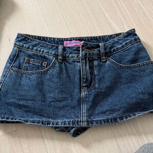Edikted Dark Blue Jean Shorts
